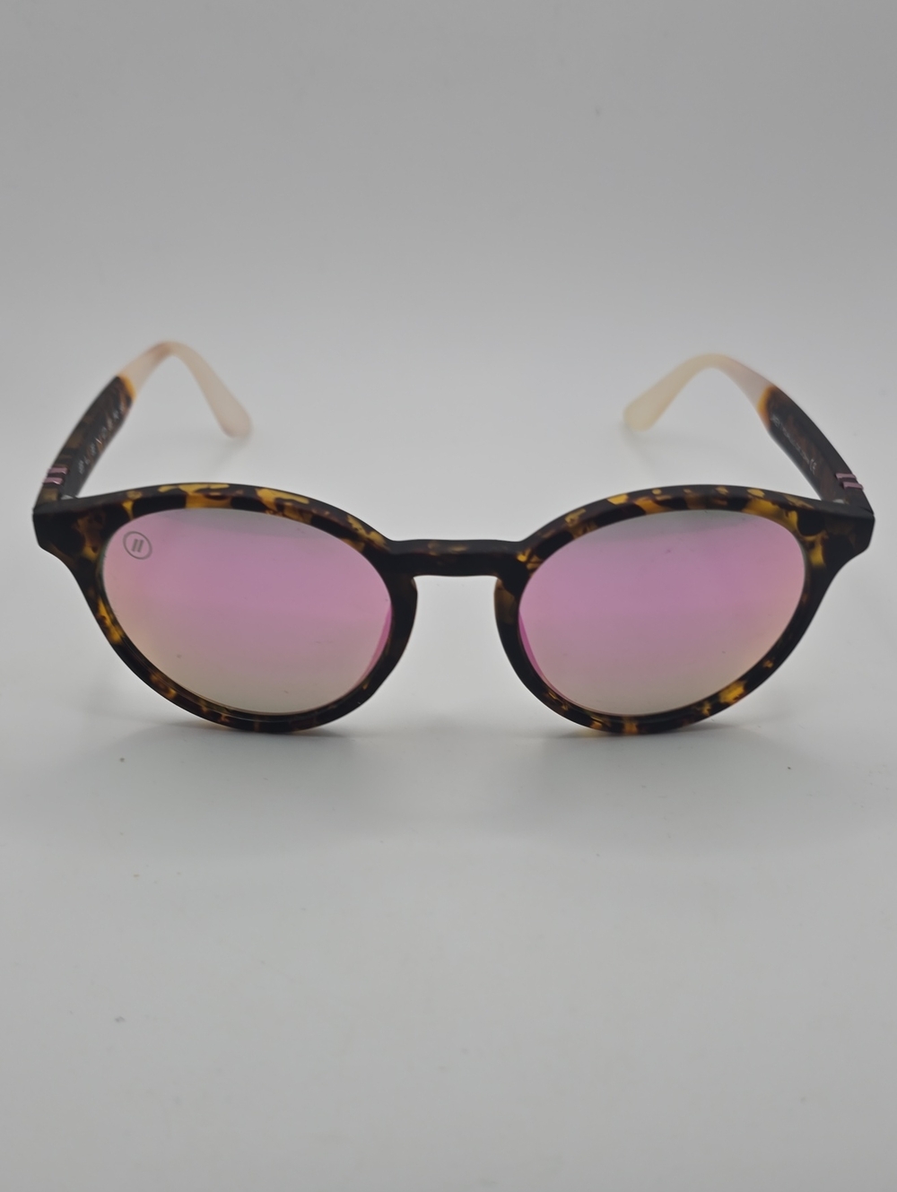 Blenders Lakey 7 Tortoiseshell Round Frame Sunglasses with Pink Mirrored Lenses